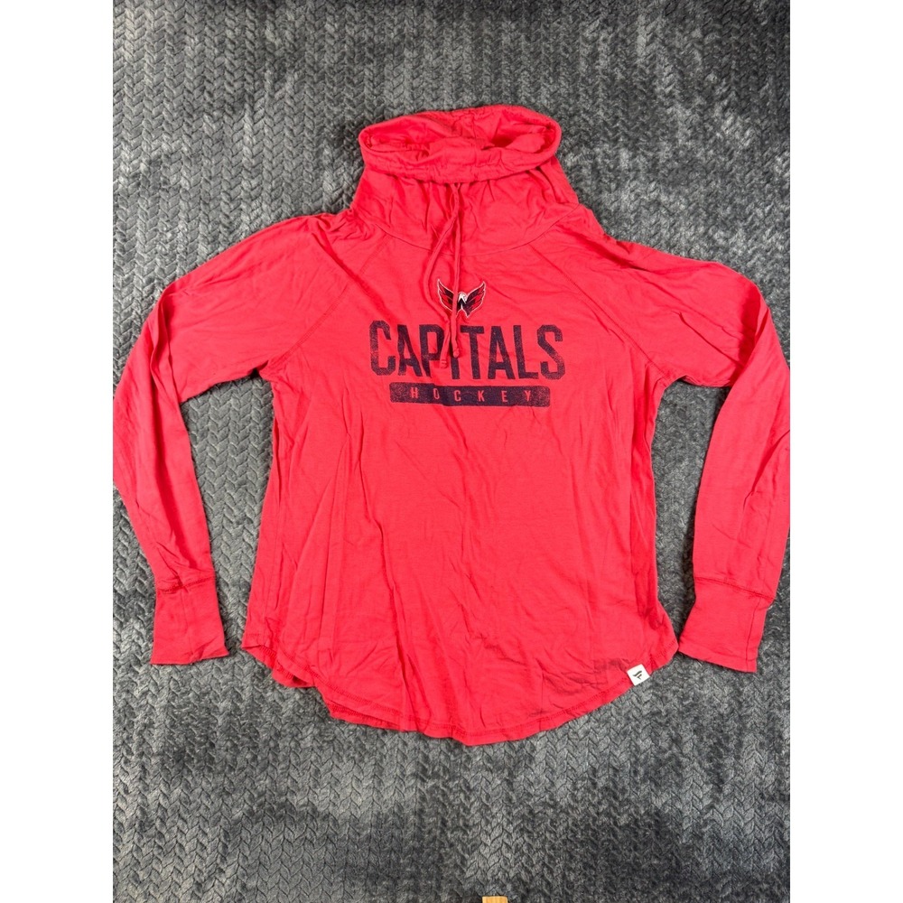 Fanatics NHL Washington Capitals Hoodie Womens Large Red Cotton Long Sleeve